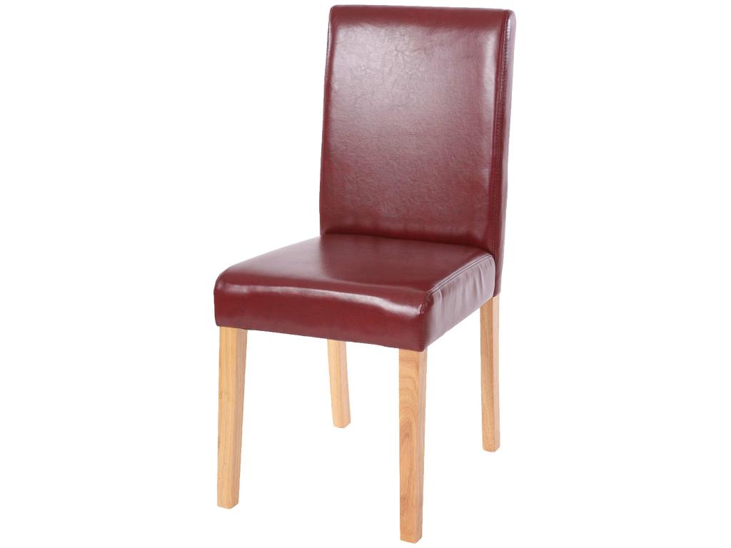 Chaise de salle à manger Dekonao rouge-brun pieds clairs ZLTB30458