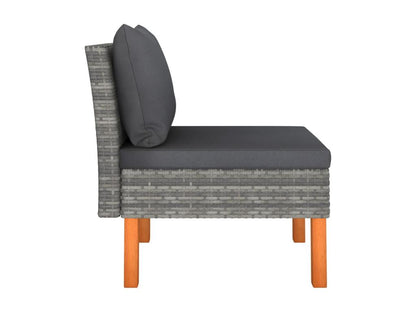 Canapés centraux 2 pcs Résine tressée et bois d'eucalyptus FKHQ08912