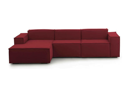 Canapé fixe Nobellea canapé modulable 3 places avec péninsule gauche Made in Italy Canapé moderne en tissu 300x170h70 cm Rouge TURJ97108