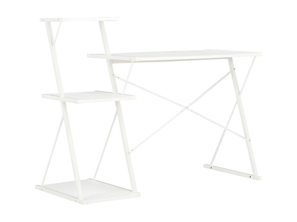 Bureau avec étagère Blanc 116x50x93 cm WAKL75477