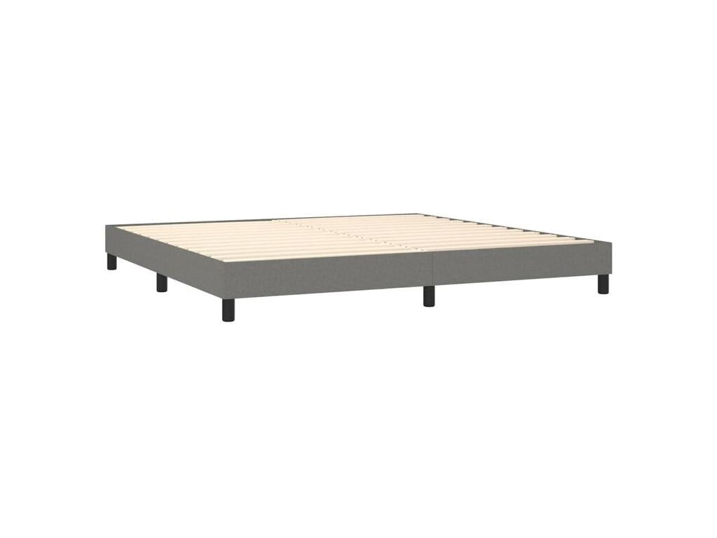 Sommier à Dekonao de lit avec matelas Gris foncé 180x200 Tissu WRFQ93659