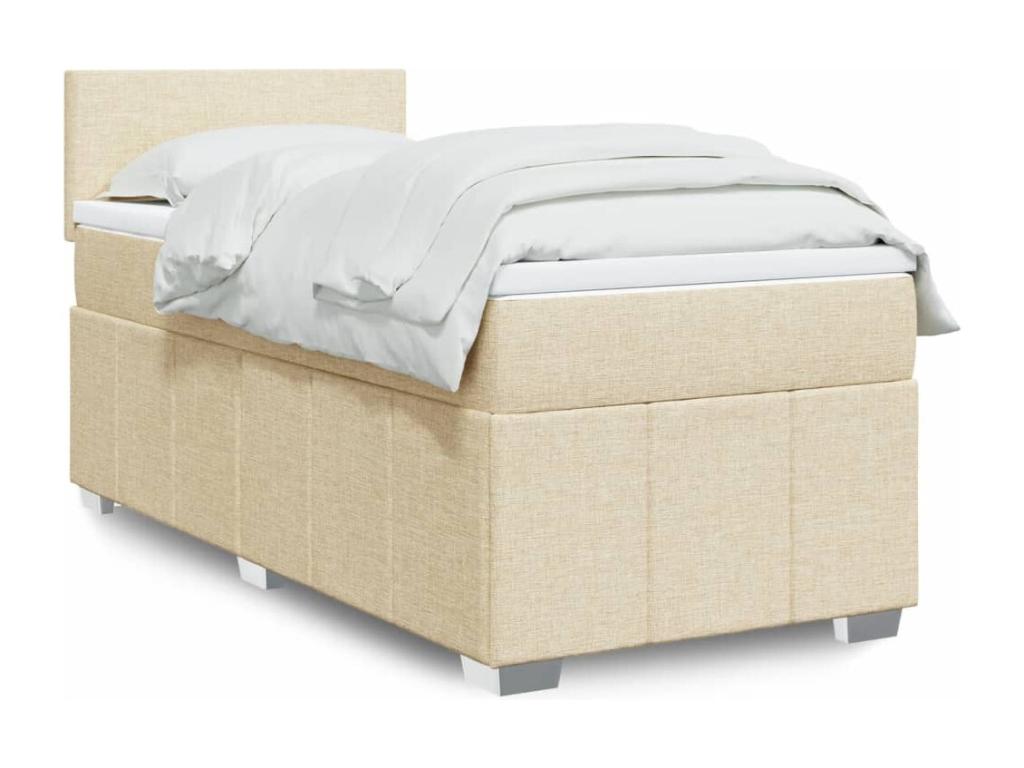 Sommier à Dekonao de lit avec matelas Crème 80x200 cm Tissu RKZN65262