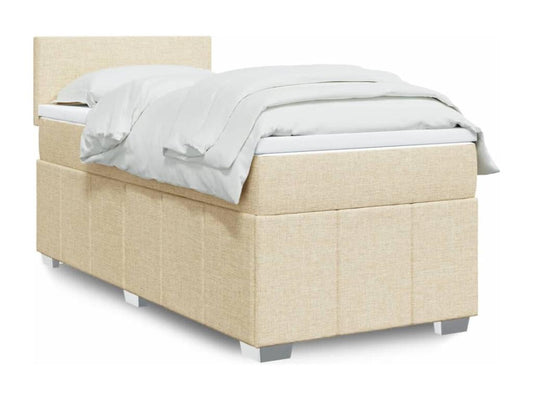 Sommier à Dekonao de lit avec matelas Crème 80x200 cm Tissu RKZN65262