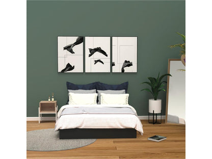 Lit coffre 140x190cm sans matelas Dekonao UWUS22185