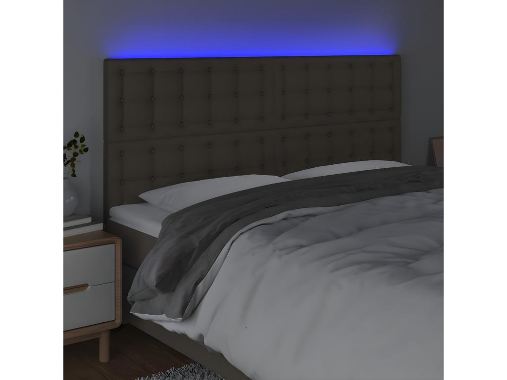 Tête de lit à LED Nobellea 160x5x118/128 cm Tissu VUHA49850