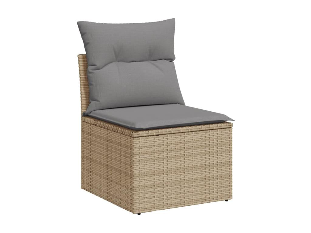 Salon de jardin avec coussins 4 pcs beige résine tressée UYVE96690