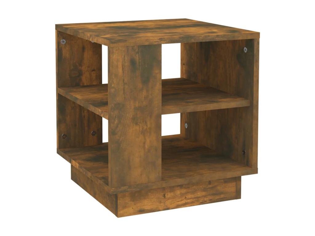 Table basse chêne fumé 40x40x43 cm bois d'ingénierie FQNS77230