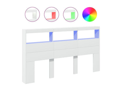 Armoire tête de lit avec LED blanc 180x17x102 cm EXTJ32011