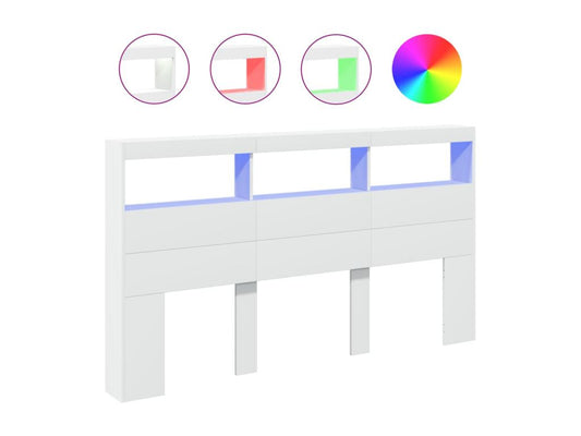 Armoire tête de lit avec LED blanc 180x17x102 cm EXTJ32011