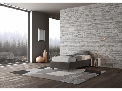 Lit Sommier sans sommier capitonné 80x190 Dekonao microfibre gris EFWK78621