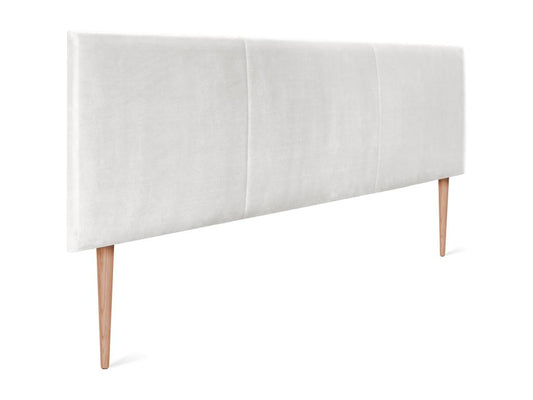 Dekonao Tête de lit en velours lisse avec trois panneaux 105x50cm Lits 105 - Blanc Visón HWXG54527