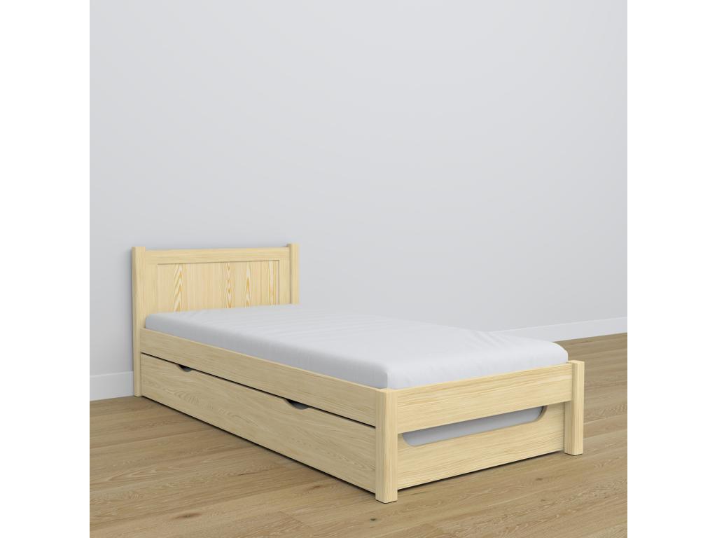 Lit gigogne en bois N02 Pin Clair 120x200 DBFN71589