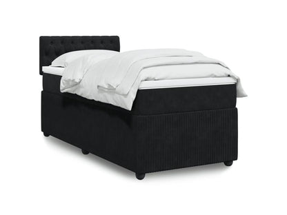Sommier à Dekonao de lit avec matelas Noir 90x200 cm Velours RLLQ65105