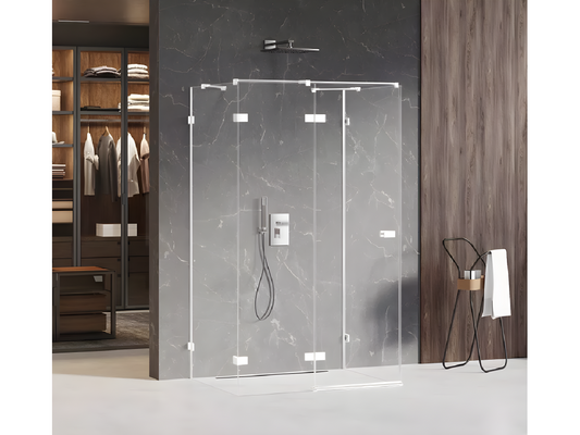 Cabine de douche gauche 120x70 pivotante Dekonao WHITE couleur blanc accès de face BGCV62407