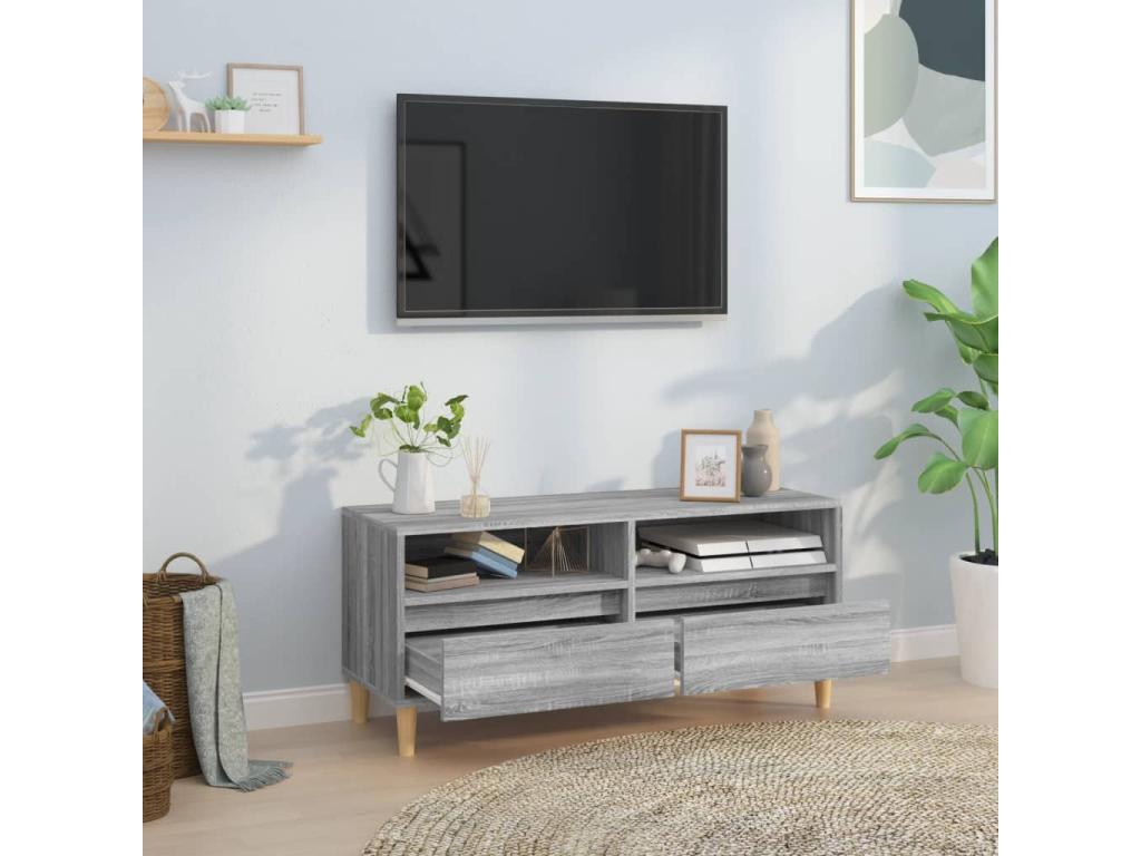 Meuble TV Dekonao gris 100x34.5x44.5 cm bois d'ingénierie AJDC33522