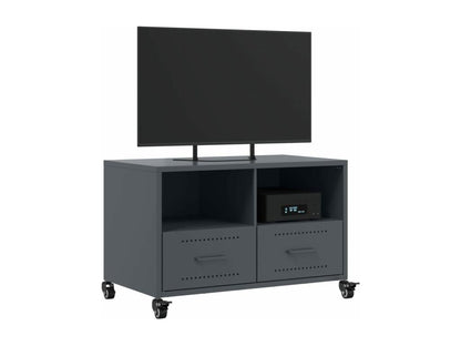 Meuble TV anthracite 68x39x43.5 cm acier LORL05357