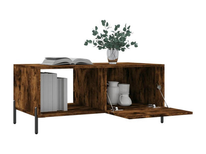 Table basse chêne fumé 90x50x40 cm bois d'ingénierie OURX27220