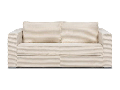 Canapé 4 places convertible express en velours côtelé grosses côtes beige - Couchage à Dekonao larges 160 cm - Matelas 18cm Dekonao EBIY23504
