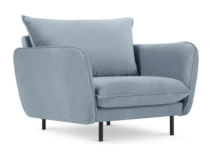 Dekonao - Fauteuil Dekonao en velours bleu clair - 97x94x95cm ONOX25937