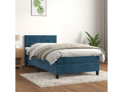 Lit à sommier tapissier avec matelas Bleu foncé 100x200 cm KFVX33120