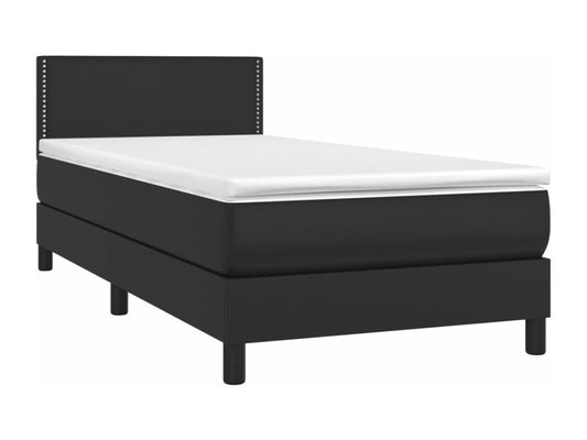 Sommier tapissier avec matelas et LED Noir 80x200 cm Similicuir DHDQ83472