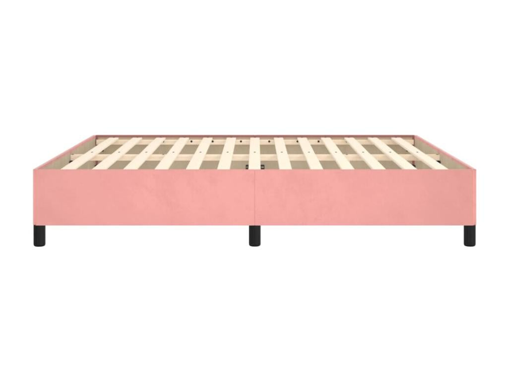 Cadre de lit sans matelas rose 160x200 cm velours QMFZ43029