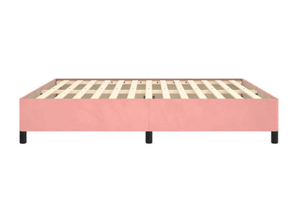 Cadre de lit sans matelas rose 160x200 cm velours QMFZ43029
