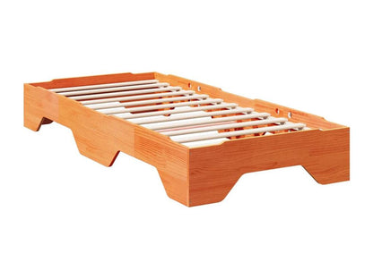 Cadre de lit sans matelas empilable cire marron 90x190 cm LKCR67439