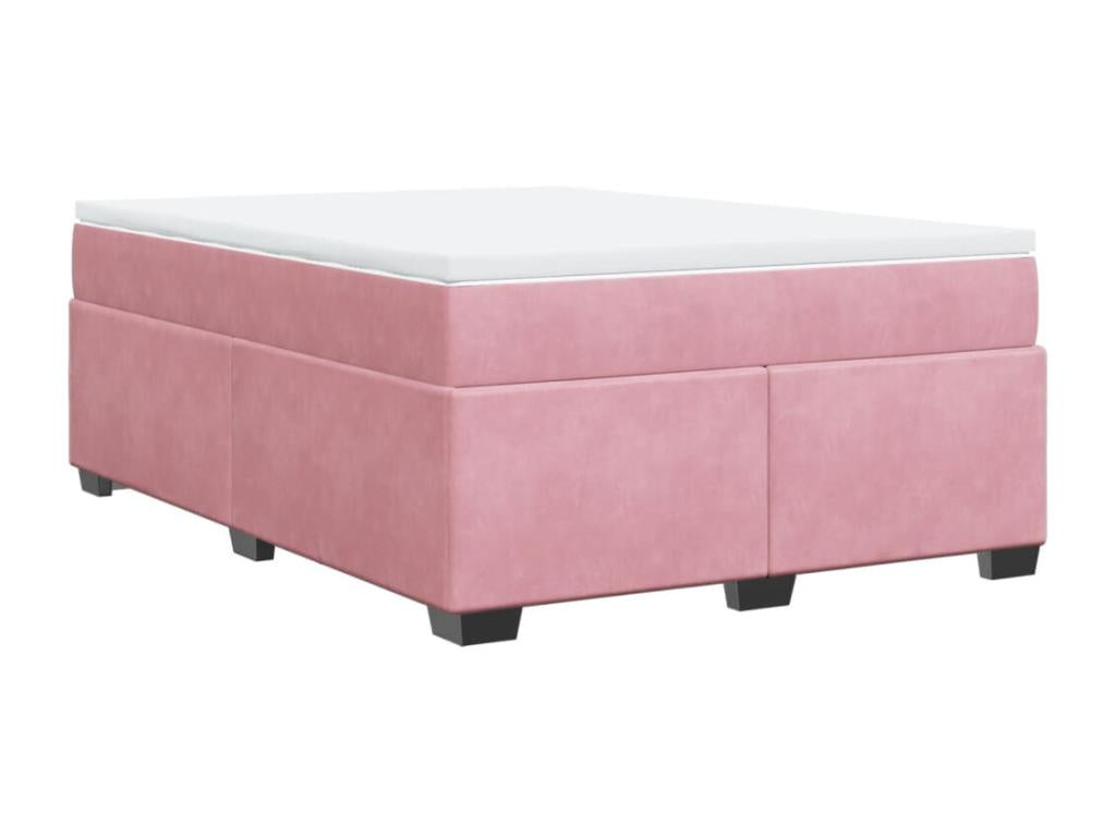 Sommier à Nobellea de lit avec matelas Rose 140x190 cm Velours ZFLS51384
