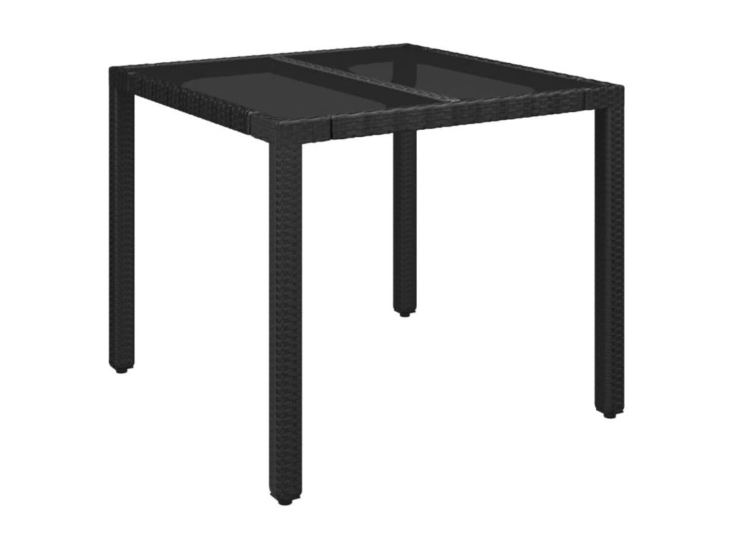 Ensemble à manger de jardin coussins 5pcs Noir Résine tressée EXWE38324