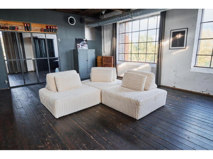 Canapé - blanc crème velours côtelé - Nobellea SOFT ZRKT85314