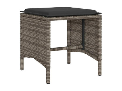 Salon de jardin 4 pièces avec coussins gris résine tressée NMPZ52458