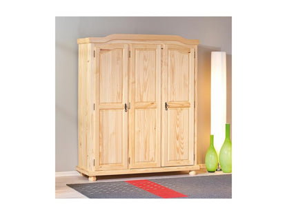 Dekonao - Armoire 3 Portes Penderie Bois Massif Naturel EPML77679