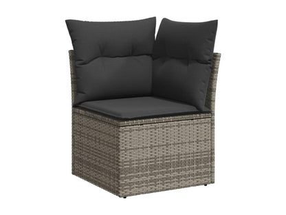 Salon de jardin avec coussins 13 pcs gris résine tressée GAAW33453