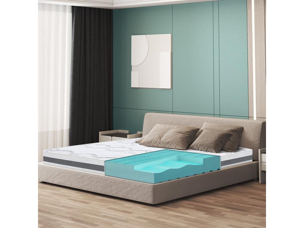 Matelas Double 150x200 à mémoire - Premium Quality - Hauteur 16 cm - Made in Italy CPFV87980