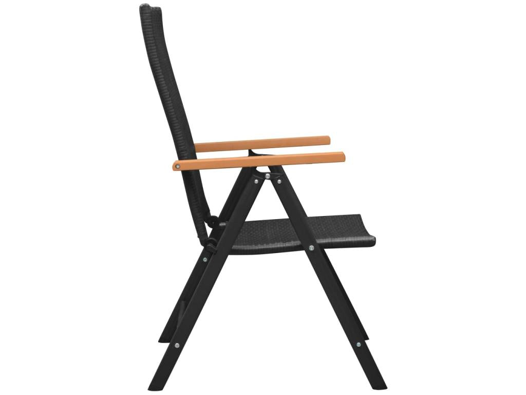 Chaises empilables de jardin 2 pcs Résine tressée Noir CWWC01802
