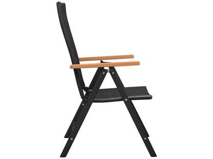 Chaises empilables de jardin 2 pcs Résine tressée Noir CWWC01802