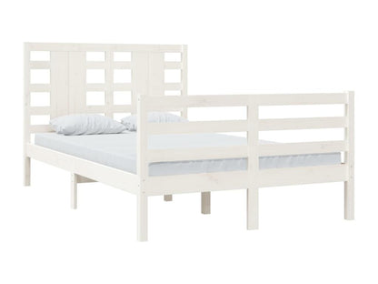 Cadre de lit sans matelas blanc 120x200 cm bois de pin massif SCVB00837