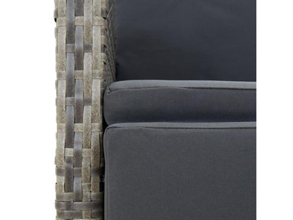 Ensemble à manger de jardin 5 pcs coussins gris résine tressée ZSJM33174